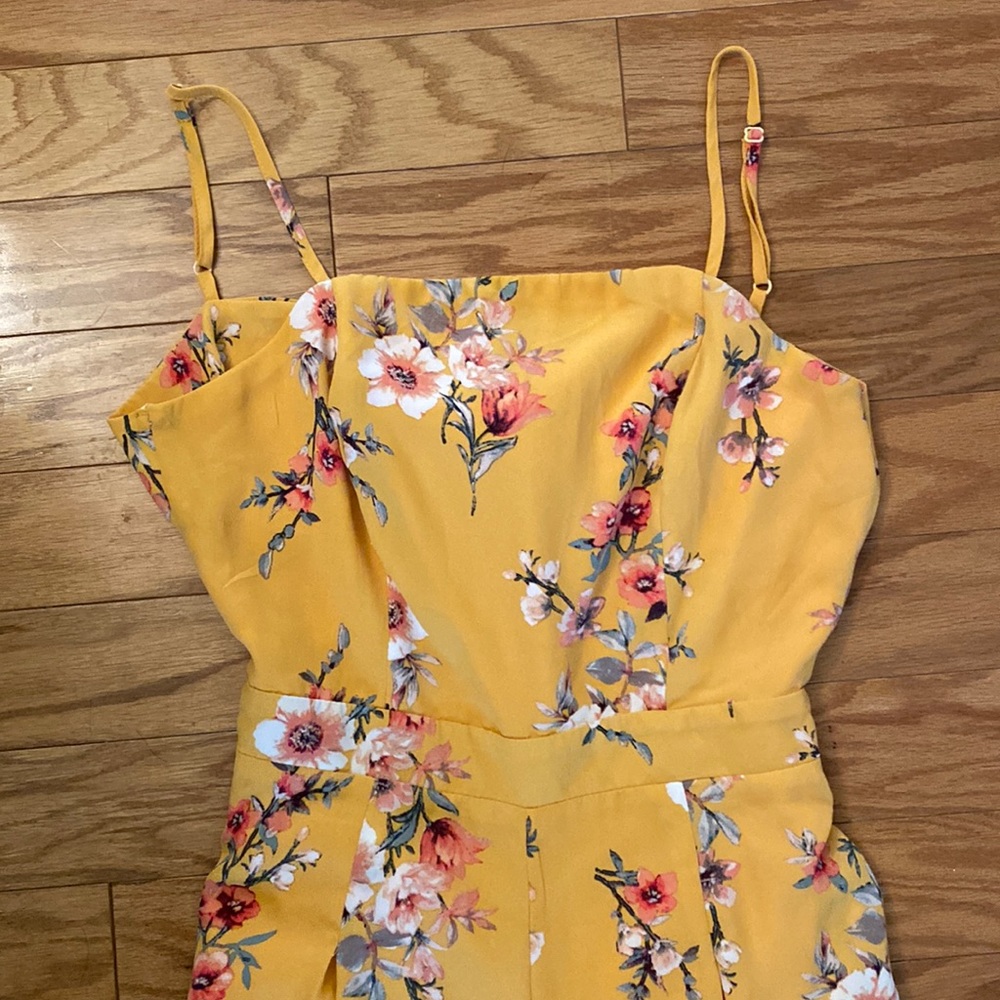 Yellow floral jumpsuit